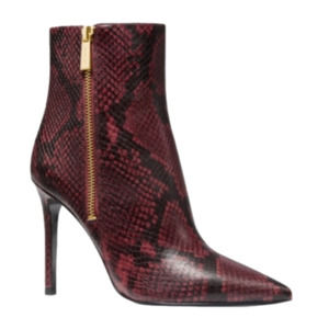 MICHAEL Kors Keke Red Snake Leather Ankle Bootie Various Sizes